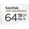 SDSQQNR-064G-GN6IA HIGH ENDURANCE MICROSD CARD UHS-I 64GB 100MB/S(R)/40MB/S(W)