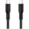 CAB025FQ1MBK C C CBL 240W 2.0 BRAIDED PCR 1M BLACK 15-RETAIL BOX