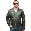 Men's Basic Classic Motorcycle Jacket Plain Side w/Belted Waist