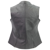 Vance Leather Ladies Premium Leather Zipper Vest