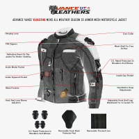 High Visibility Mesh Motorcycle Jacket with Insulated Liner and CE Armor