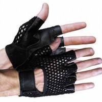 Vance Leather Mesh Back Fingerless Glove