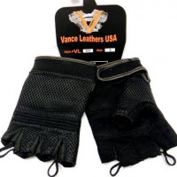 Mesh Fingerless Gloves with Heavy Duty Gel Suede Palm and Pull Tabs