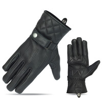 Premium Leather Driving Glove with Snap Cuff