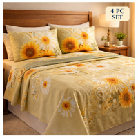 Floral Bed Sheets Set 4 Piece Set Deep Pocket Bed Sheets Multicolor Queen & King Size