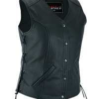 Economy Leather Ladies FiveSnap Lace Side Vest