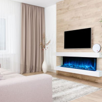 Modern Flames Premium Wall Mount Cabinet Coastal Sand - Landscape Pro Multi 44"- Top and Bottom Mantel