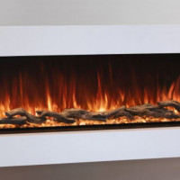 Modern Flames Premium Wall Mount Cabinet Landscape Pro Multi 56" - Weathered Walnut Color - Top and Bottom Mantel