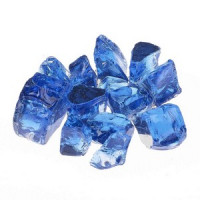 Modern Flames  Reflective Fire Glass  Poseidon Blue 1/2" - A high-quality  decorative fire glass.