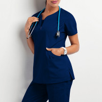 Premium Medical Scrubs Tops Only Comfort Fit Straight & Side Pockets 3 colors