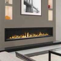 Majestic Echelon II 72 Series  Available in a 72" Fireplace System - Ceramic Glass and Battery Backup