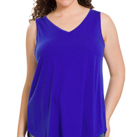 Women's Plus Size Sleeveless Top Relaxed Fit Bright Blue