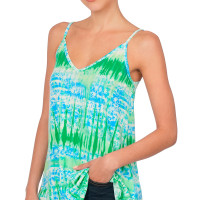 Spaghetti Strap Printed Cami Reversible Tank Top Green/Blue