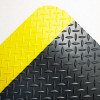 Crown Industrial Deck Plate Antifatigue Mat- Vinyl- 36 x 60- Black/Yellow Border