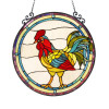 Chloe Lighting Rodney Tiffany-Glass Rooster Window Panel - 24 in.