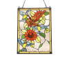 Chloe Lighting Sunflower Animal Tiffany-Glass Window Panel - 24 in.