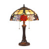 Chloe Lighting Simone Floral 2 Light Dark Bronze Table Lamp - 16 in.