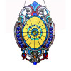 Chloe 15 x 23 in. Lighting Webster Tiffany Glass Victorian Window Panel - Black