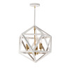 Dainolite 3 Light Chandelier Matte White with Vintage Bronze Accents