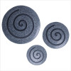 Screen Gems 24 in. x 14 in. Sandstone Fine Polished Round Wall Decor -Pack of 2