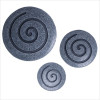 Screen Gems 21 in. x 19 in. Sandstone Fine Polished Round Wall Decor -Pack of 2