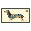 Empire Art Direct Dachshund Alex Zeng dimensional collage, under glass a black shadow box frame