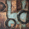 Empire Art Direct Primo Mixed Media Hand Painted Iron Wall Sculpture - Revolutions 1
