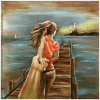 Empire Art Direct 40 x 40 in. Romantic Girl Hand Painted Primo Mixed Media Iron Wall Sculpture 3D Metal Wall Art