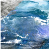 Empire Art Direct 38 x 38 in. Blue Glistening Tide B Abstract Frameless Tempered Glass Panel Contemporary Wall Art