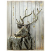 Empire Art Direct 40 x 30 in. Deer 2 Hand Painted Primo Mixed Media Iron Wall Sculpture on Slatted Solid Wood 3D Metal Wall Art