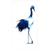 Empire Art Direct 48 x 24 in. Ink Drop Crane 1 Blue Frameless Tempered Glass Panel Contemporary Wall Art
