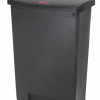 Rubbermaid Commercial Prod. Rcp Slim Jim Resin Step On Waste Basket- Front-Step- Black