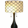 WAREHOUSE OF TIFFANY Stylish Jeweled Bronze Table Lamp