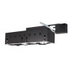 Jesco Lighting Modulinear Directional Lighting for Remodeling & Double Gimbal 4 Light Linear Black Interior with Silver Trim