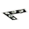 Jesco Lighting 150W 5 Light Double Gimbal Light Corner Recessed Line White & Black