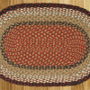 Burgundy-Mustard Jute Braided Rug