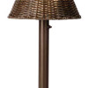 Patio Living Concepts Tahiti II 30 in. Table Lamp 17227 with 2 in. bronze tube body and tight weave flat wicker walnut shade