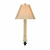 Patio Living Concepts Umbrella Table Lamp 20785 with 2 in. mojavi wicker and antique beige linen Sunbrella shade fabric