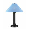 Patio Living Concepts Catalina Table Lamp 39640 with 3 in. black body and sky blue Sunbrella shade fabric