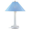 Patio Living Concepts Catalina Table Lamp 39641 with 3 in. white body and sky blue Sunbrella shade fabric