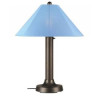 Patio Living Concepts Catalina Table Lamp 39647 with 3 in. bronze body and sky blue Sunbrella shade fabric