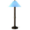 Patio Living Concepts Catalina Floor Lamp 39687 with 3 in. bronze body and sky blue Sunbrella shade fabric