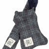 Touchdog 2 Piece 2-in-1 Windowpane Plaided Dog Jacket with Matching Reversible Dog Mat - Grey & Light Blue Plaid, Large