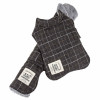 Touchdog 2 Piece 2-in-1 Windowpane Plaided Dog Jacket with Matching Reversible Dog Mat - Dark Grey Plaid Extra Small