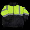 Petra Roc Lime & Black Waterproof Bomber Jacket Ansi Class 3 Quilted Liner Rollaway Hood 2 Slash Pocket 1 Cell Pocket Medium