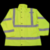 Petra Roc Rain Parka Jacket Waterproof Ansi-Isea Class Iii Lime No Lining with Detachable Hood Storm Flap with Zipper & Snap Closure 3X