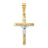 Finest Gold 20 x 43 mm 14K Two-Tone Hollow Crucifix Pendant