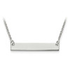 Finest Gold Sterling Silver Small Polished Blank Bar Pendant with Chain