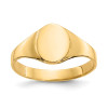 Finest Gold 2-7 mm 14K Yellow Gold High Polished Oval Baby Signet Ring, Size 1