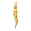 Finest Gold 5 x 25 mm 14K Yellow Gold Medium Italian Horn Pendant